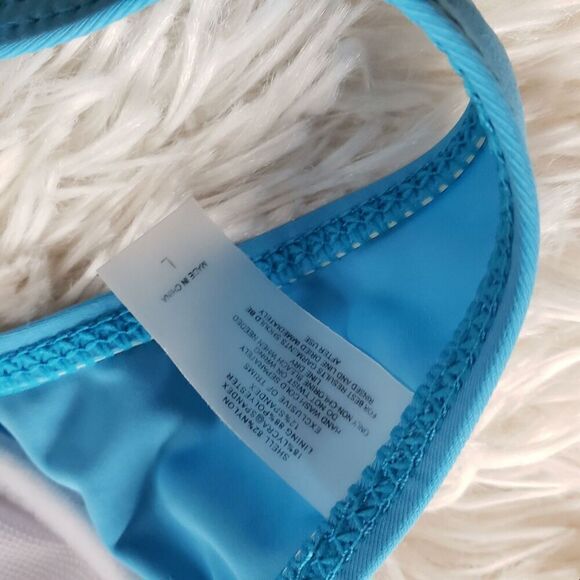 Blue Bikini Swim Top Underwire Swimwear Size Large Padded Tie Neck - Picture 6 of 6